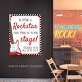 rockstar theme appreciation week poster hanging on wall of teacher&